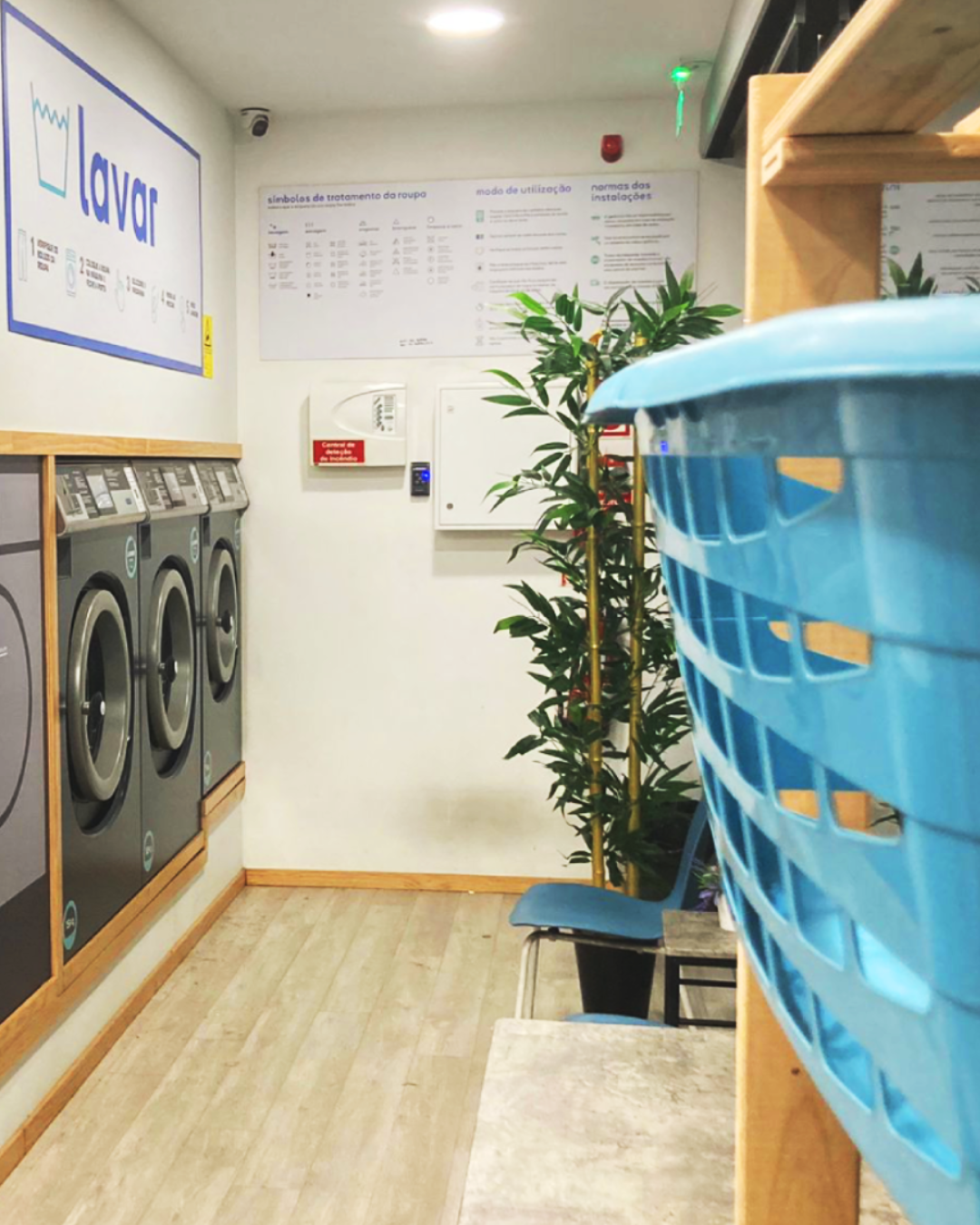 Zona de lavagem na lavandaria self-service Mrs Bubbles Portrait